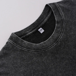 T-shirt 100% Cotone Lavato Stile Streetwear Vintage Oversize con Spalle Cadenti Personalizzabile Stampa di Alta Qualità Pesante da Uomo - Product Image 3