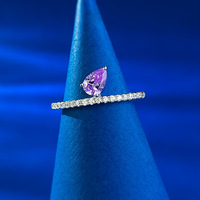 Bague de fiançailles en zircon cubique 4x6mm en argent sterling 925 en forme de larme plaqué rhodium pour mariage et fête