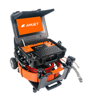 Caméra d'inspection des canalisations AMJET R22-Max 360 avec objectif rotatif, étanche IP68, haute pression, 1080P, pour le nettoyage des conduites