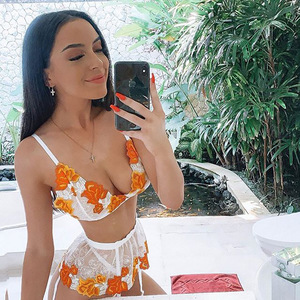 transparente de las mujeres bordado de encaje lencería sexy conjunto de 3 piezas en 1 con <span class=keywords><strong>la</strong></span> Liga - Product Image 6