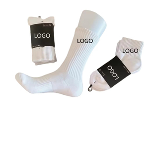 Wholesale Crew Type White Black Color Mesh Breathable Anti Slip Men's Sports Soccer <b>Socks</b> High Quality - Product Image 1