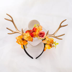 Nueva Tendencia, Diademas Navideñas Europeas en Oferta, Lindas Diademas <span class=keywords><strong>de</strong></span> Tela y Plástico con Astas <span class=keywords><strong>de</strong></span> Reno para Fiestas - Product Image 4