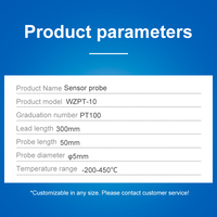 Sonde de température à résistance thermique, thermocouple WZP-PT100, type de sonde, détection de température, haute température, étanche
