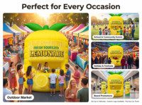 Carpa Inflable para Ventas, Kiosco Comercial Impermeable Personalizado para Publicidad de Eventos |   Impresión a todo color |   Configuración en 3 minutos