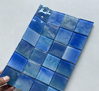 Kaca Mosaik Biru Poles untuk Kolam Renang, Dinding Latar, Kamar Mandi, Dekorasi Homestay Hotel, Kolam Ikan, Lanskap
