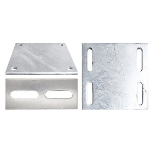 Plaque en acier carrée encastrée 200x200mm, galvanisée à chaud, pour système de montage solaire - Product Image 1