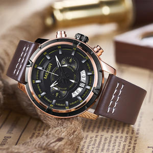 Nuevo reloj para hombre, esfera grande, cronógrafo multifuncional, resistente al agua, reloj de pulsera de cuero genuino - Product Image 4