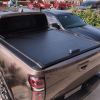 Couverture de benne à rouleaux rétractable manuelle noire en alliage d'aluminium pour Ford Ranger Wildtrak T9