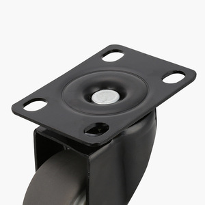 2 Inch Gold Diamond Tpr Flat Bottom Swivel <b>Caster</b> Black Rubber <b>Wheel</b> Silent Operation Bolt Hole Type - Product Image 1