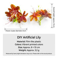 3 Fourchettes Mini Fleurs Artificielles de Lys en Guirlande pour DIY, Accessoires de Coiffure, Décoration d'Intérieur, Accessoires de Scène, Personnalisation OEM Disponible