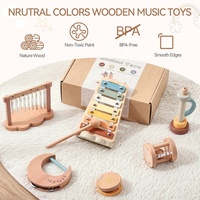 Montessori Wooden Musical Instruments Toy Preschool Baby Natural Wood Percussion Instruments Music Toy for Musical Enlightenment