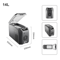 Réfrigérateur de voiture Colku DC-15F 14L pour console centrale, 12V 24V, compresseur, mini congélateur pour MPV, SUV, camion, camping-car