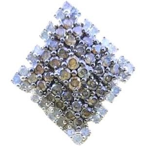 แหวนเพชรธรรมชาติทรงกลมสีขาวและสีน้ำตาล Jewelspaark ตัวเรือนเงินแท้ 925 สำหรับผู้หญิง - Product Image 1