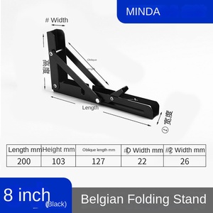 Vente en gros Acier inoxydable Angle droit <span class=keywords><strong>Billy</strong></span> Bracket pliable télescopique Partition Shelf Support Trépied Étagère <span class=keywords><strong>murale</strong></span> - Product Image 6