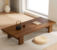 Table basse rectangulaire en bois de style japonais simple, à pieds courts, adaptée aux sols en tatami, également idéale pour le salon et le balcon