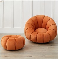 Fauteuil Nordique en Tissu Bouclette de Laine Une Place, Chaise Longue de Luxe pour Salon Chambre Appartement Parc