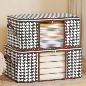 Sac de rangement pour literie de 75 L, sac de rangement pour armoire à fermeture éclair, solution d'organisation pour draps et vêtements pour la maison, pour draps et édredons - Product Image 2
