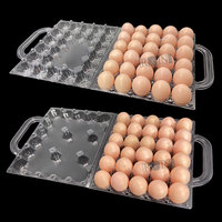 Emballage de boîte de plateau d'oeufs de poulet en plastique transparent PET jetable personnalisé emballage réutilisable pour 30 oeufs