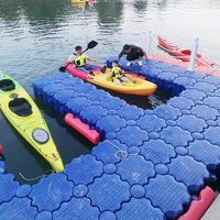 Pont flottant modulaire en HDPE à prix abordable, cubes de quai, ponton, plateforme de divertissement gonflable, quai pour jet ski
