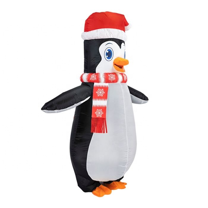 Kostum tiup Penguin Air Blow-up kostum maskot Halloween tiup mewah untuk dewasa