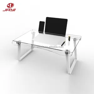 Custom Clear Acryl Opvouwbare Computer Bureau Draagbare Laptop Bed Bureau Voor Werken Schrijven Lezen Eten