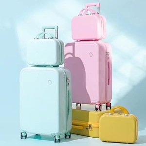2 Piece 14+20 Inch <b>Suitcase</b> Spinner Wheels ABS Trolly Travel Bags <b>Suitcases</b> Luggage Set with TSA Lock - Product Image 2