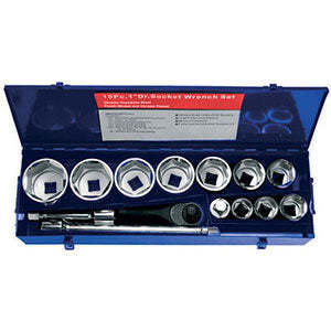 Jeu de 15 douilles à chocs CRV 980g, qualité DIY, en acier Chrome-Vanadium, embout 1/2 pouce, avec caractéristiques hexagonales, pour réparation automobile, boîte métallique - Product Image 1