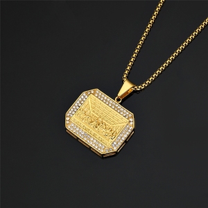 Collar <span class=keywords><strong>de</strong></span> Moda con Colgante <span class=keywords><strong>de</strong></span> <span class=keywords><strong>la</strong></span> Última Cena <span class=keywords><strong>de</strong></span> Jesús, Estilo Hip Hop, Religioso, Impermeable, <span class=keywords><strong>de</strong></span> Acero Inoxidable, Antideslustre, para Hombre - Product Image 4