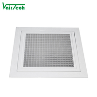 Grille de caisse à oeufs en aluminium à noyau cubique Type de charnière de plafond Grille d'air de retour de caisse à oeufs carrée