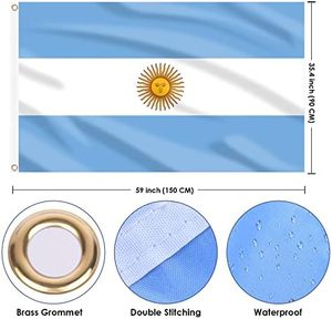 3x5 Ft grande bandiera Argentina doppio lato <span class=keywords><strong>occhielli</strong></span> in ottone Argentina festa nazionale calcio Bar giardino interno in metallo artigianato - Product Image 2