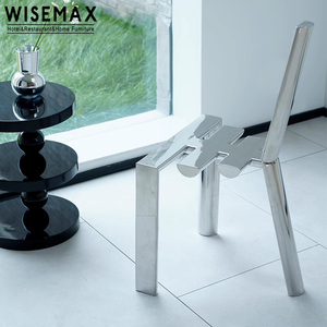 WISEMAX FURNITURE Mobilier design élégant <span class=keywords><strong>art</strong></span> déco fauteuil salon événementiel <span class=keywords><strong>chaise</strong></span> de salle à manger d'appoint en acier inoxydable - Product Image 5