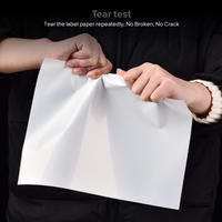 Papel Adhesivo Blanco Brillante de 50 Micras, Vinilo PET Autoadhesivo Acrílico Activado por Agua para Enmascarar