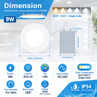 Plafonnier encastré LED dimmable 6 pouces, certifié CETL ES CSA, 3CCT 5CCT, panneaux LED encastrés, plafonnier LED 4 pouces