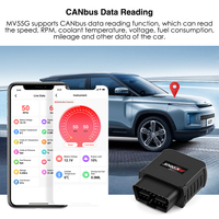 Localizador de Vehículos con Diagnóstico OBD2 Canbus 4G LTE CAT4, Micodus MV55G, Plug and Play, Mini Rastreador GPS Inteligente con Tarjeta SIM