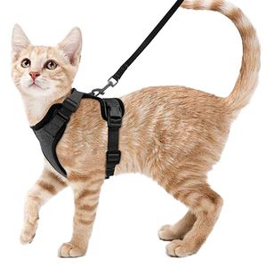 Imbracatura Traspirante Riflettente in Poliestere Anti-Fuga per Gatti e <span class=keywords><strong>Cani</strong></span> di Piccola Taglia, Guinzaglio con Corda di Trazione per Animali Domestici - Product Image 1