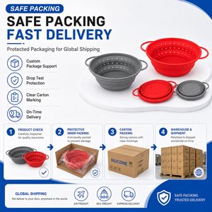 Cesta de drenaje de silicona duradera y ecológica para cocina, colador plegable resistente al calor para camping, caravanas y viajes, apto para lavavajillas. - Product Image 5