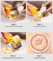 Bananensnijder Eiersnijder Multifunctioneel Fruit-En Groentegereedschap Met Roestvrijstalen Draden Hardgekookte Eieren En Aardbeiensnijder