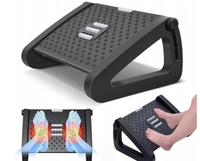 Repose-pieds ergonomique réglable en hauteur sur 6 niveaux avec rouleau de massage pour les pieds, repose-pieds pour chaise (noir)
