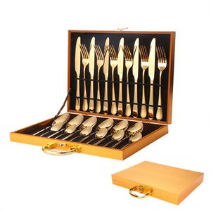 24-Pcs Royal Style Gold Disposable Stainless Steel Cutlery Set for Parties Giveaways Business Promotional Gifts - Product Image 1