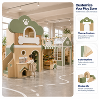 Équipements de jeux intérieurs souples pour enfants : Faisceaux de jeux de rôle (Ville, Ferme, Boutique, Nature, Village), Façades et Comptoirs de Service pour Projets FEC