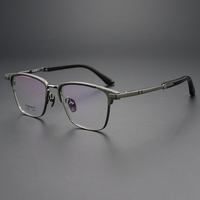 H2430 Vente en gros usine Monture de lunettes pour hommes en corne de buffle naturelle et titane pur, monture intégrale, style professionnel