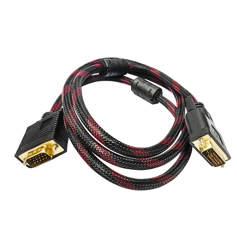 DVI D to VGA Cable DVI-I 24+1 Male to VGA Male Adapter Video Cord 1080P Full HD