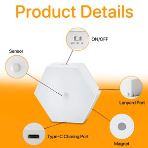 Veilleuse LED à détecteur de mouvement, alimentée par piles, idéale pour un meilleur sommeil, à fixer n'importe où, avec lumière ambrée - Product Image 5