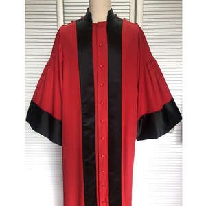 Robe rouge de qualité supérieure, traditionnelle française, pour la cour, vêtements judiciaires, tenue d'avocat, avocat, juge, magistrats - Product Image 6