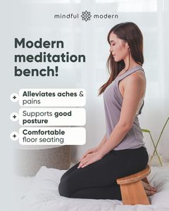 Bamboo Foldable <strong>Meditation</strong> Bench Ergonomic Portable Kneeling <strong>Stool</strong> with Carry Bag for Yoga Prayer - Product Image 3