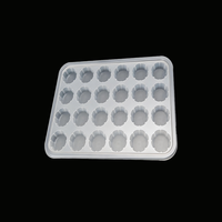 Barquette en plastique transparente carrée jetable de qualité alimentaire PP à 24 cavités pour emballage de wontons/siu mai/raviolis surgelés