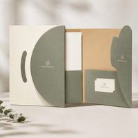 Carpetas de Presentación de Papel con Dos Bolsillos, Diseño Personalizado, Portafolletos de Empresa Impresos, Papelería Premium para Documentos