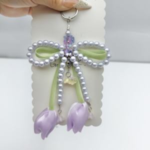 Un moment de printemps éternel, des tulipes en fleurs capturées parmi des perles douces, tendance, <span class=keywords><strong>cordon</strong></span> de téléphone universel détachable, porte-clés - Product Image 5