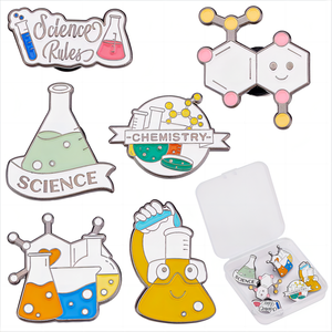 Pin esmaltado de ciencia completa, insignia de Metal de café de laboratorio de ADN de dibujos animados, broche duro para Profesor, Pin de solapa personalizado para escuela, regalo para estudiante - Product Image 2
