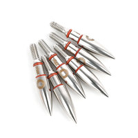 Pointes de flèches de tir à l'arc 6,2 mm ID - Pointes de flèches en alliage 100 grains, 12 pièces/sac, conception à filetage interne pour la chasse et le tir